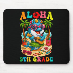 Funny Aloha 5th Grade Dolphin First Day Of School Mouse Mat