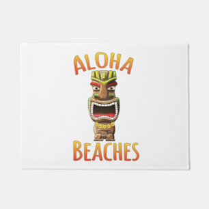 Funny Aloha Beaches Hawaiian Tiki Doormat