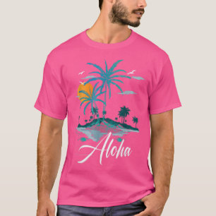 Funny Aloha Hawaii Palm Tree Beach Vacation Family T-Shirt