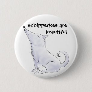 Funny Aloof Schipperke Dog Cartoon 6 Cm Round Badge