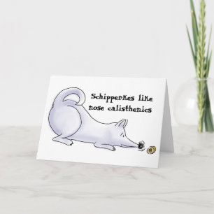 Funny Aloof Schipperke Dog Cartoon Card