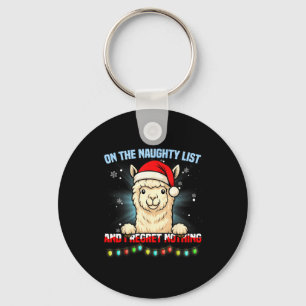 Funny Alpaca Christmas Santa Hat Xmas Men Women Ki Key Ring