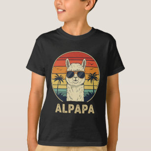 Funny Alpaca Dad Gifts Retro Alpapa Design For Fat T-Shirt