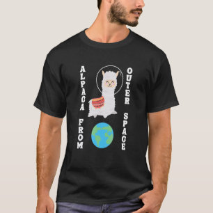 Funny Alpaca From Outer Space Llama Vicuna Guanaco T-Shirt