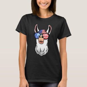 Funny Alpaca Llama Gift Men Women USA Patriotic 4t T-Shirt