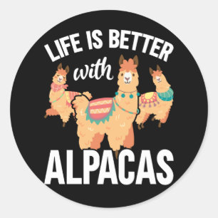 Funny Alpaca lover Classic Round Sticker