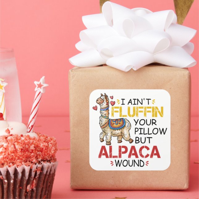 Funny Alpaca Wound Llama Nurse Practitioner Gifts Square Sticker (Party)