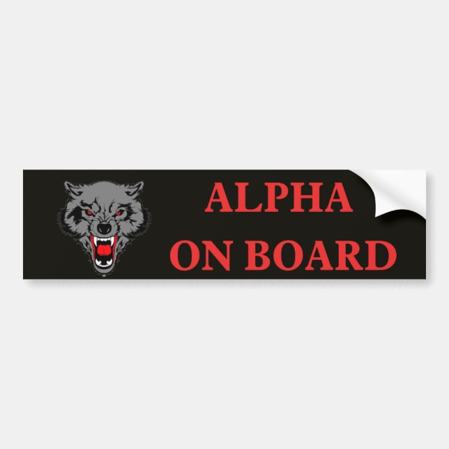 Funny alpha on board meme bumper sticker (Front)