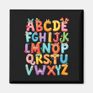 Funny Alphabet A-z Abc Kids Back To School Pre K T Magnet