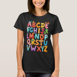 Funny Alphabet A-z Abc Kids Back To School Pre K T T-Shirt