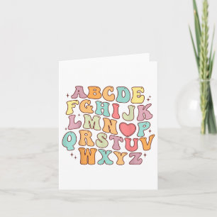 Funny Alphabet Abcs Cute Love Heart Teacher Valent Card