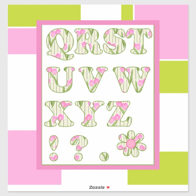 Funny alphabet, flower alphabet, alphabet for chil (Sheet)