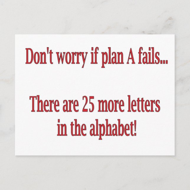 Funny Alphabet Quote Postcard (Front)