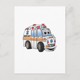 Funny Ambulance Cartoon Postcard