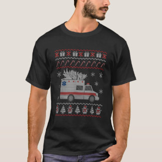 Funny Ambulance EMT Paramedic Christmas  Unisex Ad T-Shirt