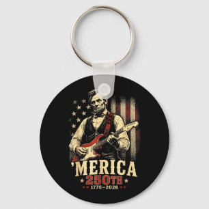 Funny America Abraham Lincoln 250 Anniversary Key Ring