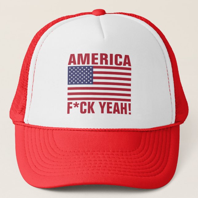 Funny - AMERICA, F*CK YEAH! Trucker Hat (Front)