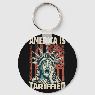 Funny America Is So Tariffied Trump Tariffs Meme 1 Key Ring