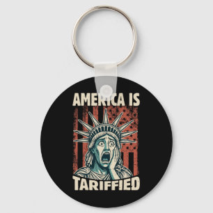 Funny America Is So Tariffied Trump Tariffs Meme  Key Ring