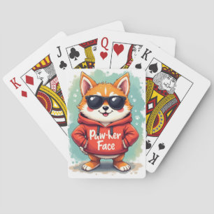 Funny American Akita Sunglasses Hoodie Kawaii Playing Cards