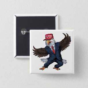 Funny American Eagle 15 Cm Square Badge