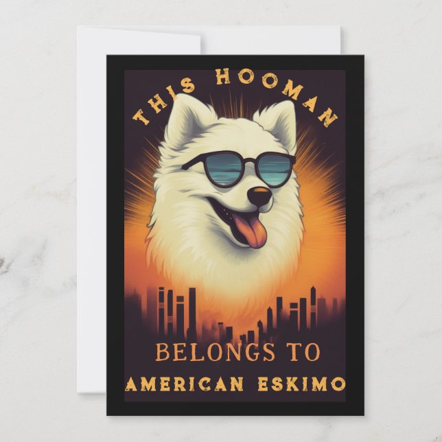 Funny American Eskimo Dog Parent Personalised Announcement (Front)