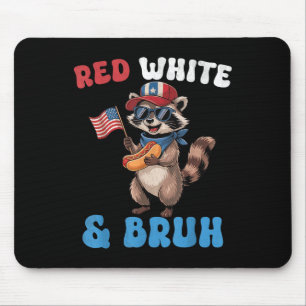 Funny American Flag 4th Of July Patriotic Red Whit Mouse Mat