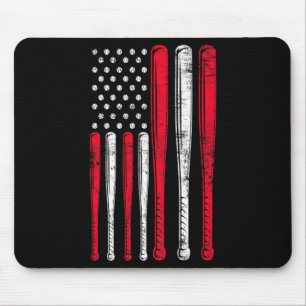 Funny American Flag Baseball Team Premium T Shirt_ Mouse Mat
