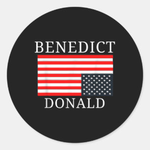 Funny American Flag Benedict Donald Anti Trump Classic Round Sticker