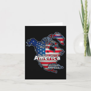 Funny American Flag Canada Greenland Gulf Map  Card