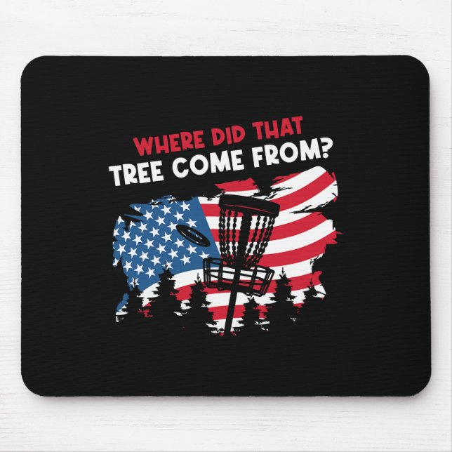 Funny American Flag Disc Golf  Mouse Mat (Front)