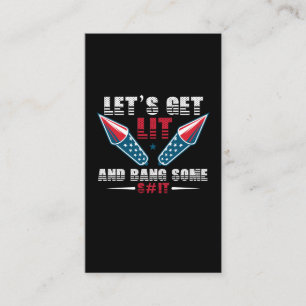 Funny American Flag Fireworks Celebration 4th of J Business Card