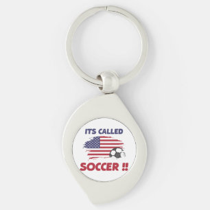 Funny american flag its called SOCCER not FOOTBALL Key Ring