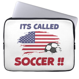 Funny american flag its called SOCCER not FOOTBALL Laptop Sleeve
