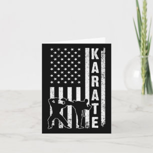 Funny American Flag Karate Art For Men Women Karat Card