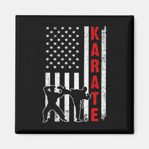 Funny American Flag Karate Art For Men Women Karat Magnet