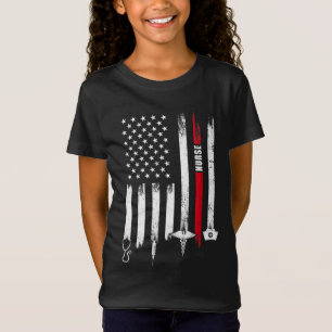 Funny American Flag Nurse Day Gift Idea T-Shirt