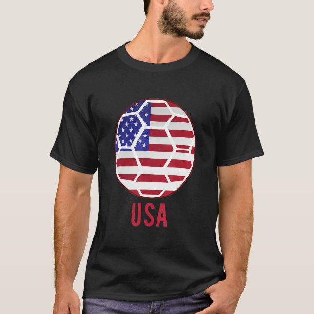 Funny American Flag Soccer Football Sports Women M T-Shirt (Front)