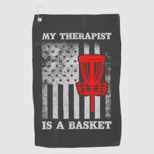 Funny American Flag Ultimate Frisbee Quote Golf Towel