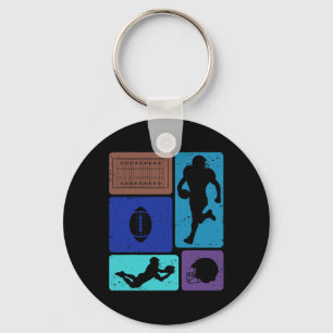 Funny American Football Player Field Game Enthusia Key Ring