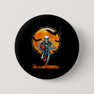 Funny American Football Skeleton Player Halloween  6 Cm Round Badge