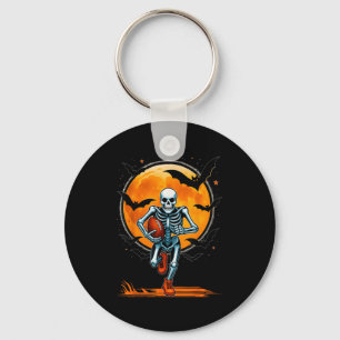 Funny American Football Skeleton Player Halloween  Key Ring