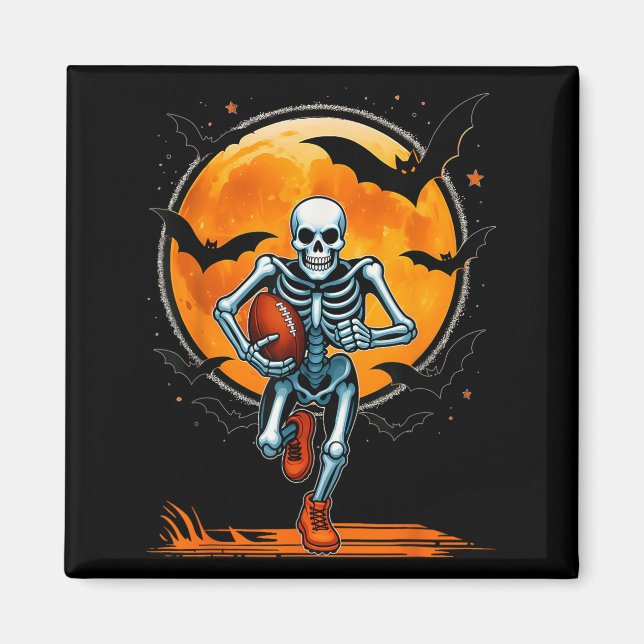 Funny American Football Skeleton Player Halloween  Magnet (Front)