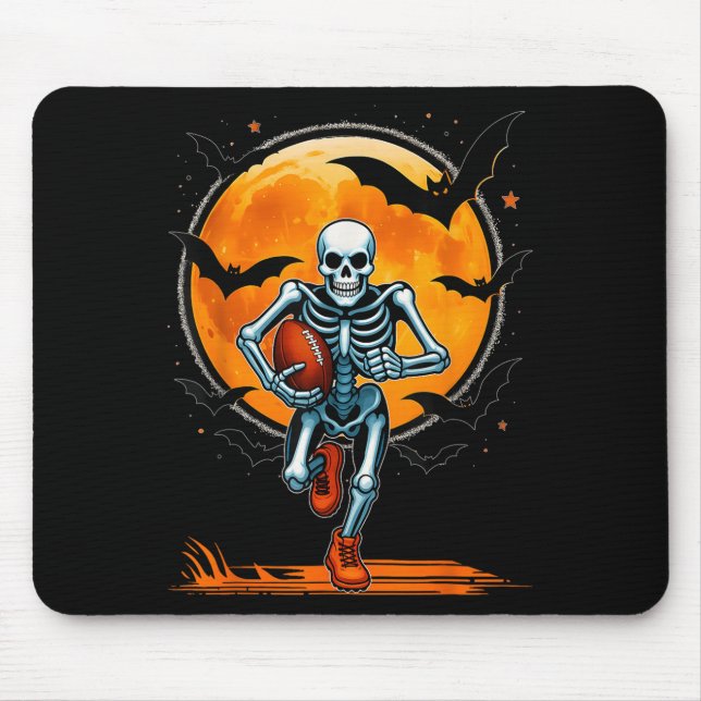 Funny American Football Skeleton Player Halloween  Mouse Mat (Front)