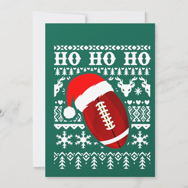 Funny American Football Ugly Christmas Sweater Boy Invitation (Front)