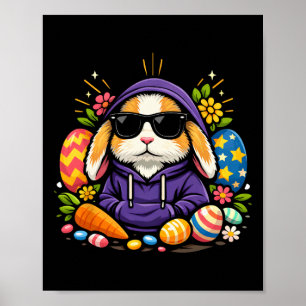 Funny American Fuzzy Lop Easter Rabbit Bunny Desig Poster