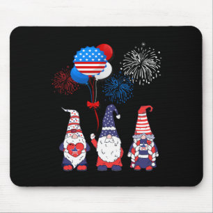 Funny American Gnomes Cool 4th July Day Independen Mouse Mat