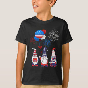 Funny American Gnomes Cool 4th July Day Independen T-Shirt
