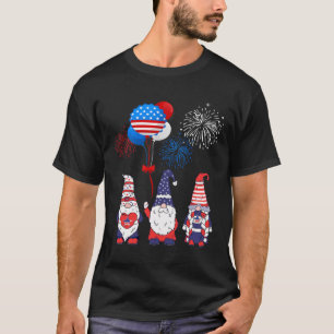 Funny American Gnomes Cool 4th July Day Independen T-Shirt