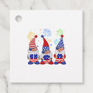 Funny American Gnomes Sunglasses Patriotic USA th Favour Tags